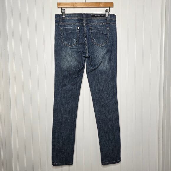 y2k TwentyOne Black Rue 21 Studded Low Rise Skinny Jeans Size 7/8 R Stretch Goth - Picture 5 of 11